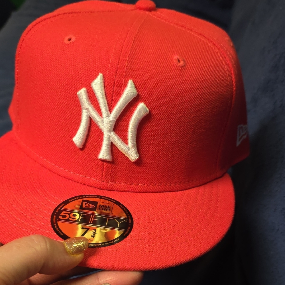 New Era Red Cap with White Embroidery